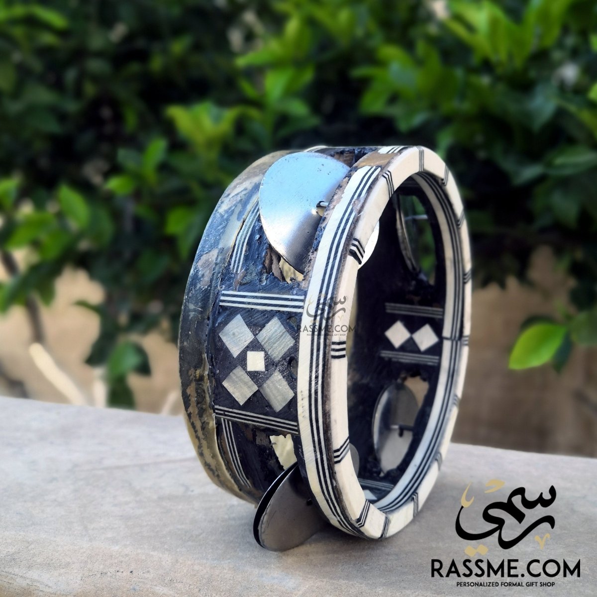 Handcrafted Arabian Daf Drum Goat and Wood