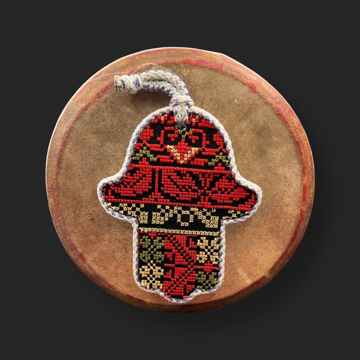 Handcrafted Daf Drum Goat and Wood Hamsa Style