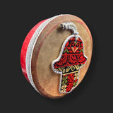 Handcrafted Daf Drum Goat and Wood Hamsa Style