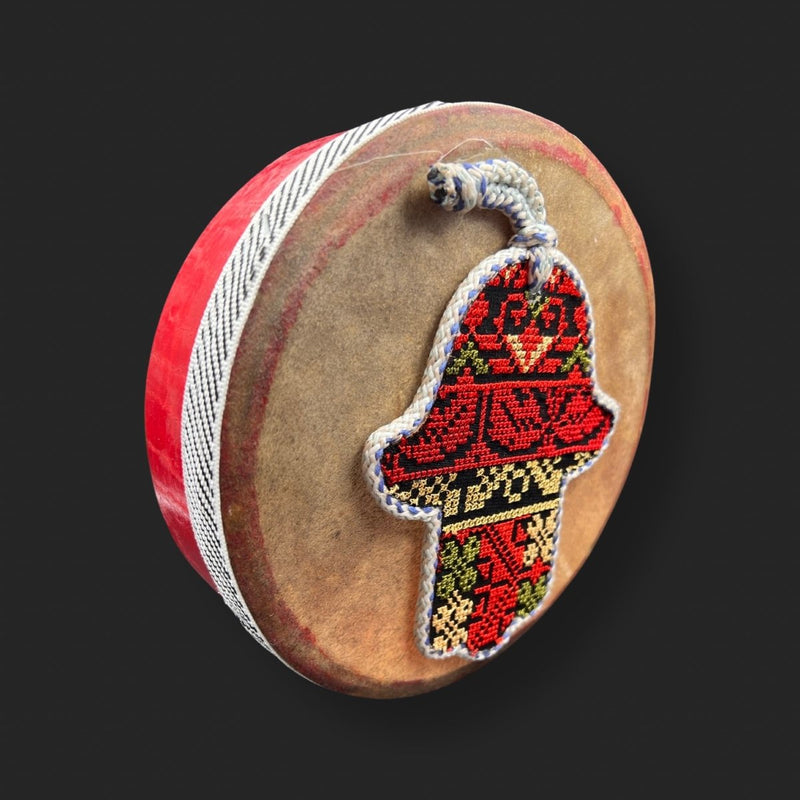 Handcrafted Daf Drum Goat and Wood Hamsa Style