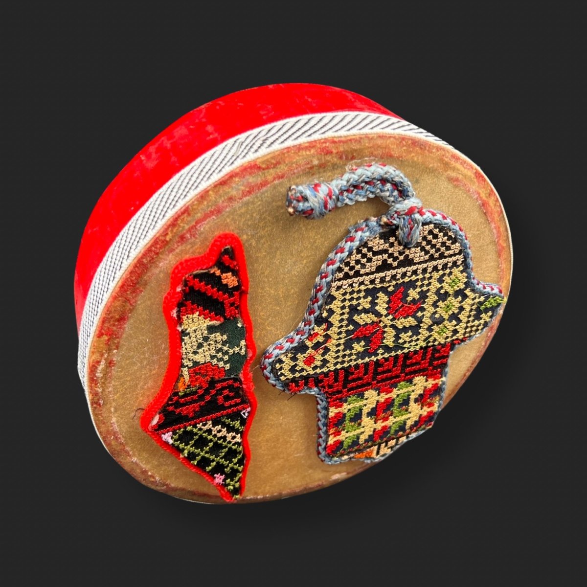 Handcrafted Daf Drum Goat and Wood Palestinian Style