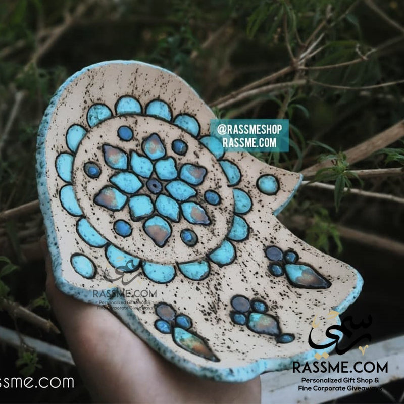 Handcrafted Nabateans Ashtray Hamsa Sweets / Nuts Plate