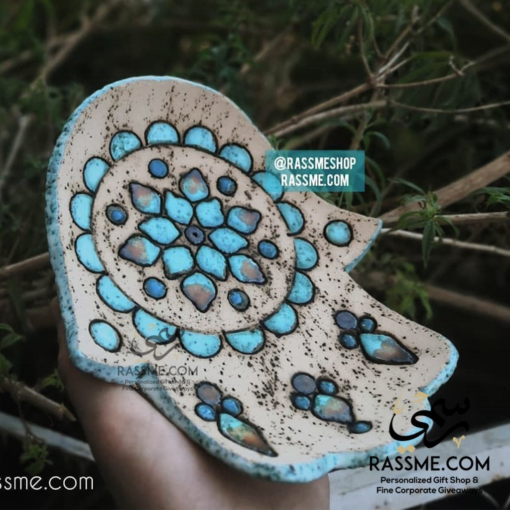 Handcrafted Nabateans Ashtray Hamsa Sweets / Nuts Plate