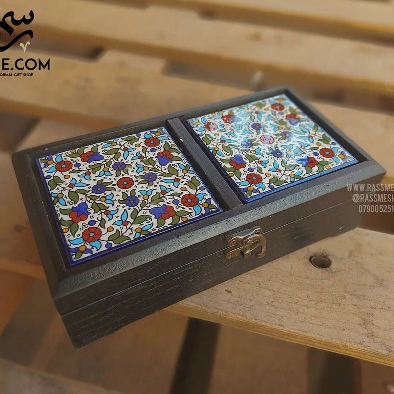 Handcrafted Wooden Box with Hebron Ceramic