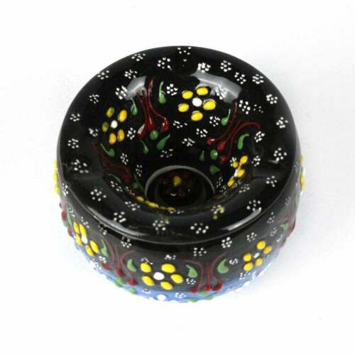 Handmade Ceramic Ashtray with Lid Decorative Turkish Hand Painted