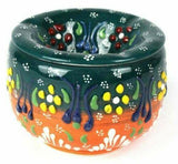 Handmade Ceramic Ashtray with Lid Decorative Turkish Hand Painted