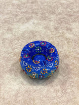 Handmade Ceramic Ashtray with Lid Decorative Turkish Hand Painted