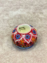 Handmade Ceramic Ashtray with Lid Decorative Turkish Hand Painted