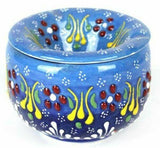 Handmade Ceramic Ashtray with Lid Decorative Turkish Hand Painted