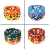 Handmade Ceramic Ashtray with Lid Decorative Turkish Hand Painted