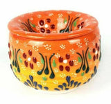Handmade Ceramic Ashtray with Lid Decorative Turkish Hand Painted
