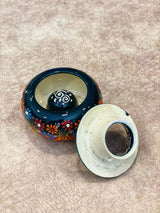 Handmade Ceramic Ashtray with Lid Decorative Turkish Hand Painted