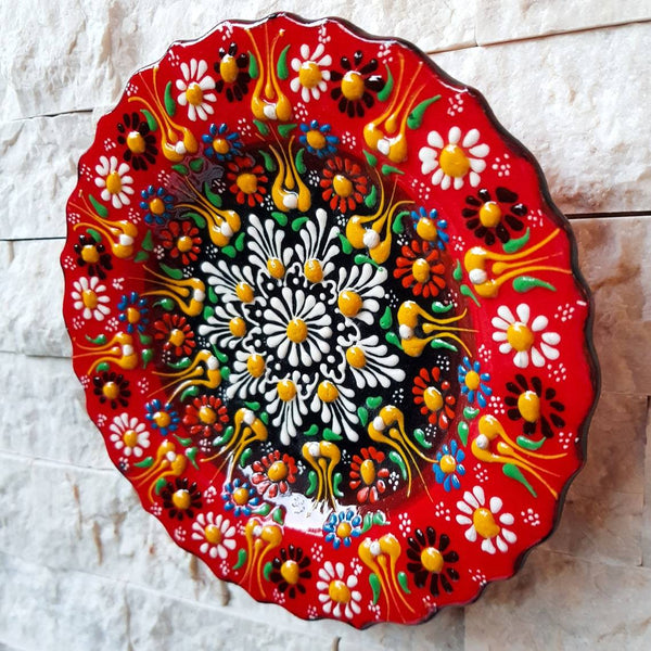 Handmade Ceramic Traditional Turkish Tile Plate Decorative Wall Hanging