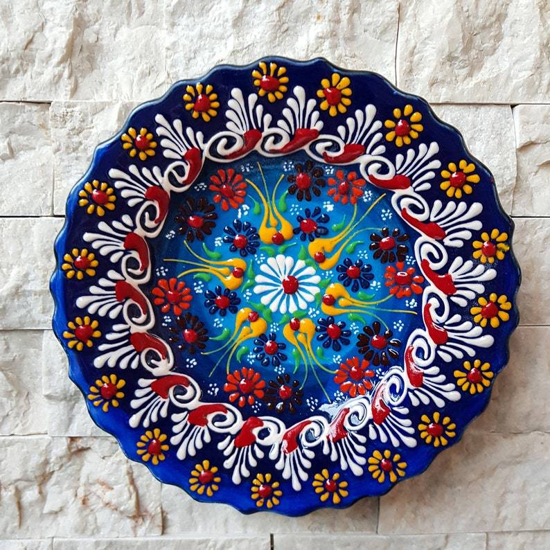 Handmade Ceramic Traditional Turkish Tile Plate Decorative Wall Hanging