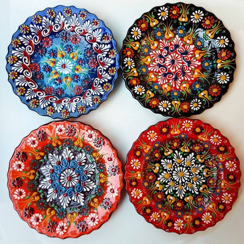 Handmade Ceramic Traditional Turkish Tile Plate Decorative Wall Hanging