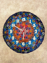 Handmade Ceramic Wall Clock, Decorative Ceramic Plate Clock, Unique Home Decor