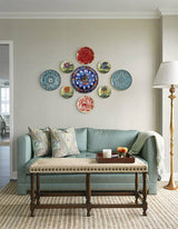 Handmade Ceramic Wall Clock, Decorative Ceramic Plate Clock, Unique Home Decor