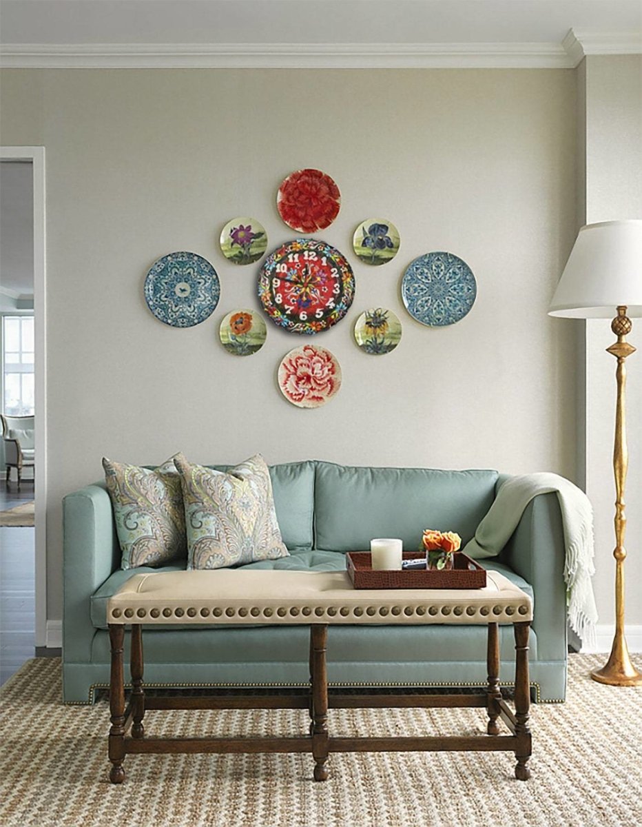 Handmade Ceramic Wall Clock, Decorative Ceramic Plate Clock, Unique Home Decor