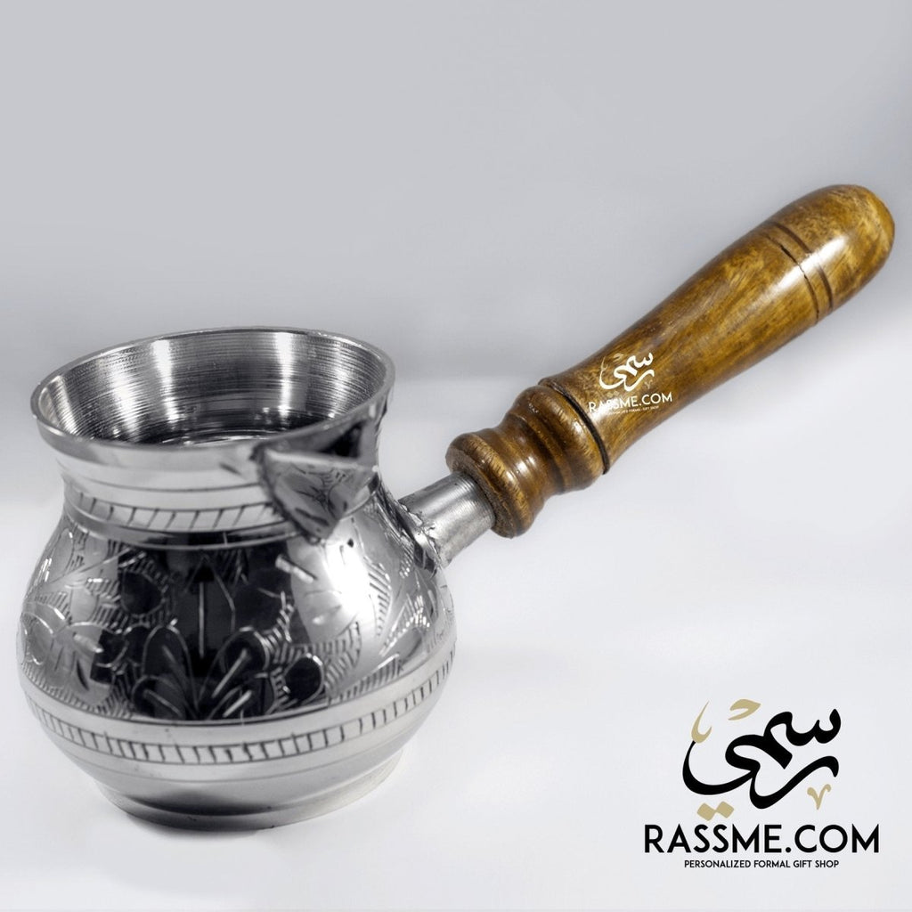 Handmade Curved Coffee Pot High Quality Silver and Gold - Free Engraving