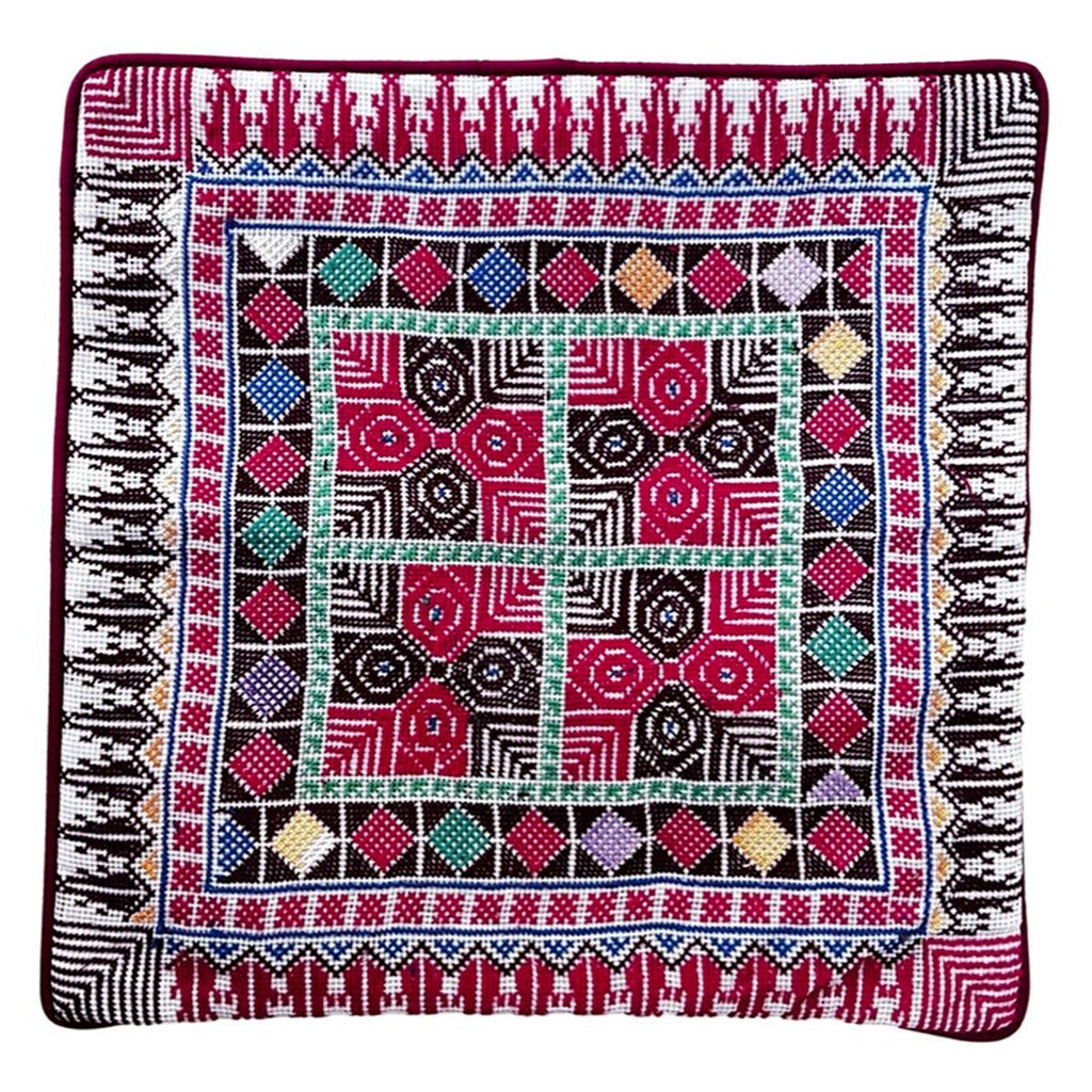 Handmade Embroidery Cushion Cover Colorful Diamonds
