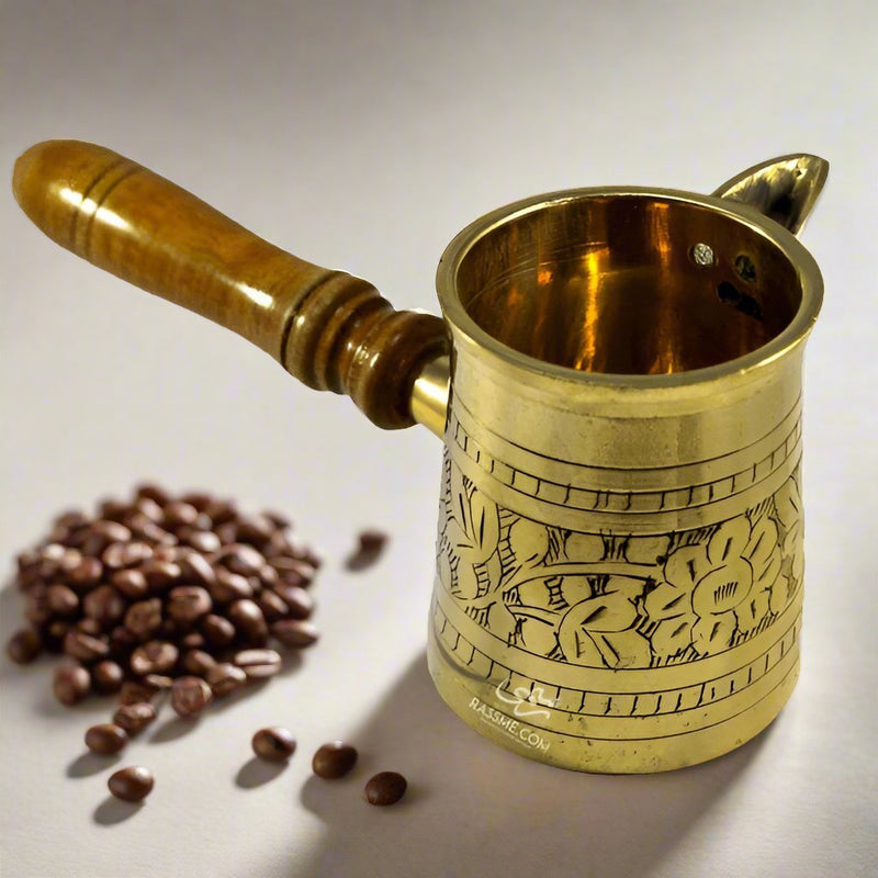 Handmade Flat Coffee Pot High Quality Gold & Silver - Free Engraving