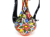 Handmade Handprinted Turkish Ceramic Ewer Pitcher Vase Home Decor