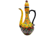 Handmade Handprinted Turkish Ceramic Ewer Pitcher Vase Home Decor