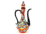 Handmade Handprinted Turkish Ceramic Ewer Pitcher Vase Home Decor