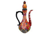 Handmade Handprinted Turkish Ceramic Ewer Pitcher Vase Home Decor