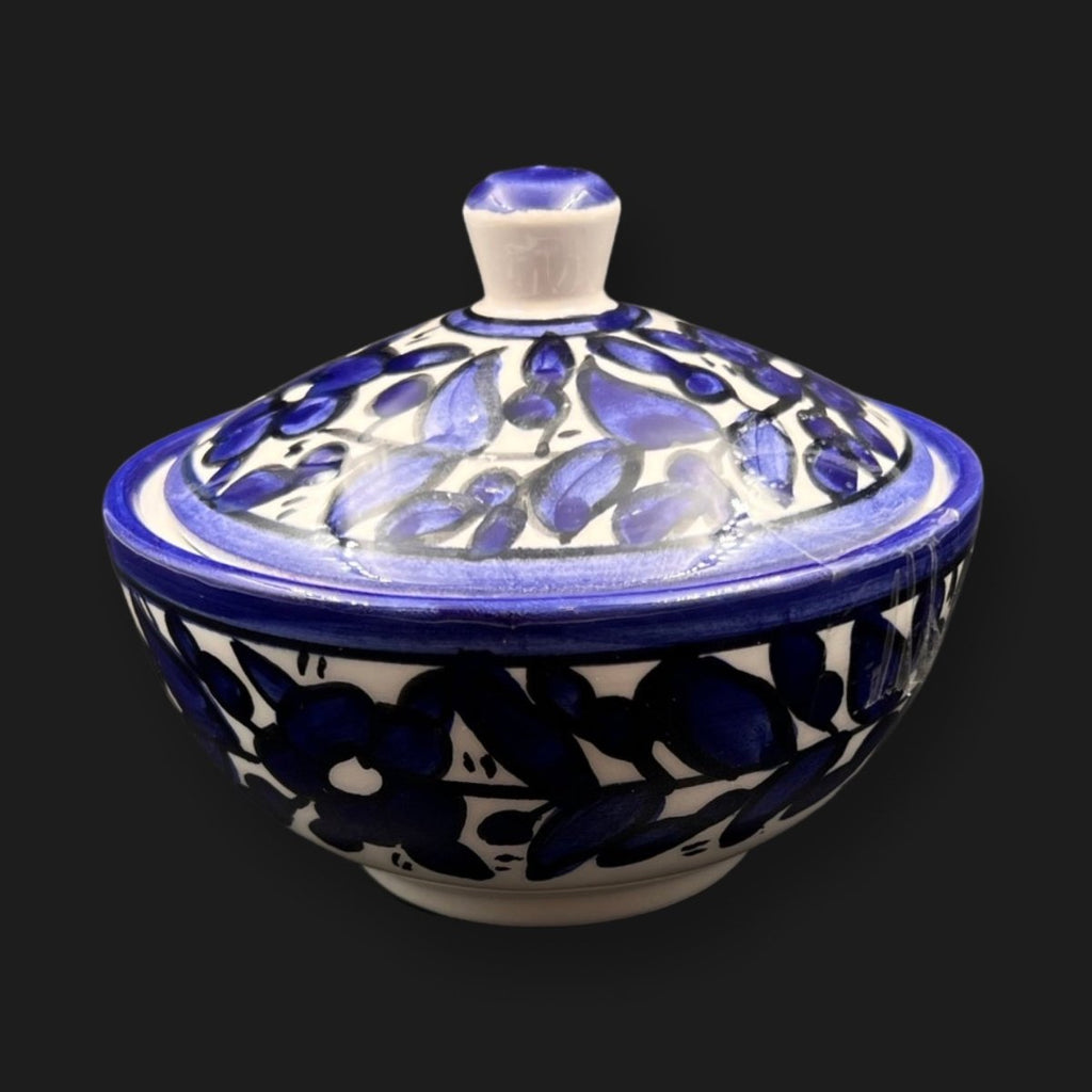 Handmade Hebron Ceramic Floral Bowl Tureen Pottery مطبقية سيراميك