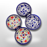 Handmade Hebron Ceramic Floral Pottery Dips Bowls