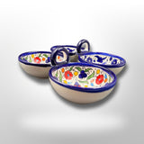 Handmade Hebron Ceramic Floral Pottery Dips Bowls