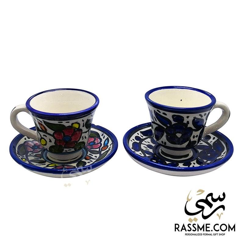Handmade High Quality Palestinian Floral Turkish Coffee Cup