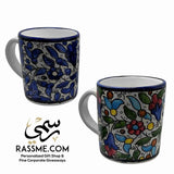 Handmade in Palestinian Ceramics Floral Mug Pottery