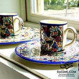Handmade in Palestinian Ceramics Floral Mug Pottery