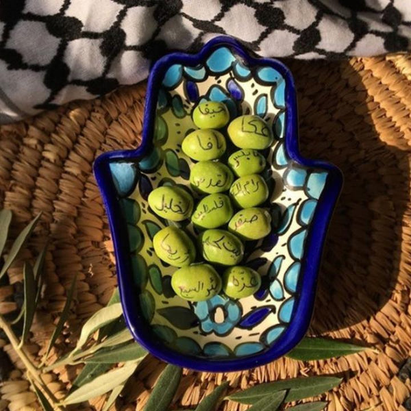 Handmade in Palestinian Ceramics Pottery Hamsa Palm Jordan