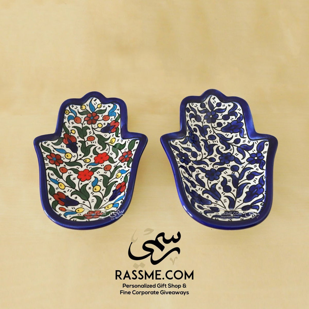 Handmade in Palestinian Ceramics Pottery Hamsa Palm Jordan