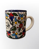 Handmade in Palestinian Mug Ceramics Floral Pottery