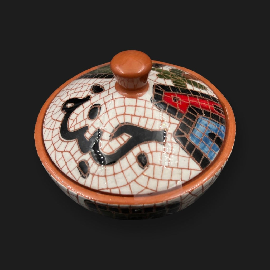 Handmade Mosaics Cheese Bowl - صحن جبنة فخار