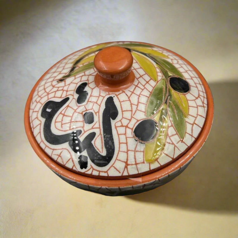 Handmade Mosaics Labneh Bowl Tureen - مطبقية لبنة فخار