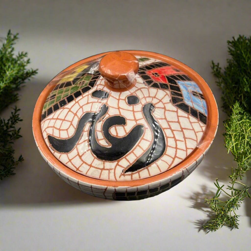 Handmade Mosaics Thyme Bowl Tureen - مطبقية زعتر فخار