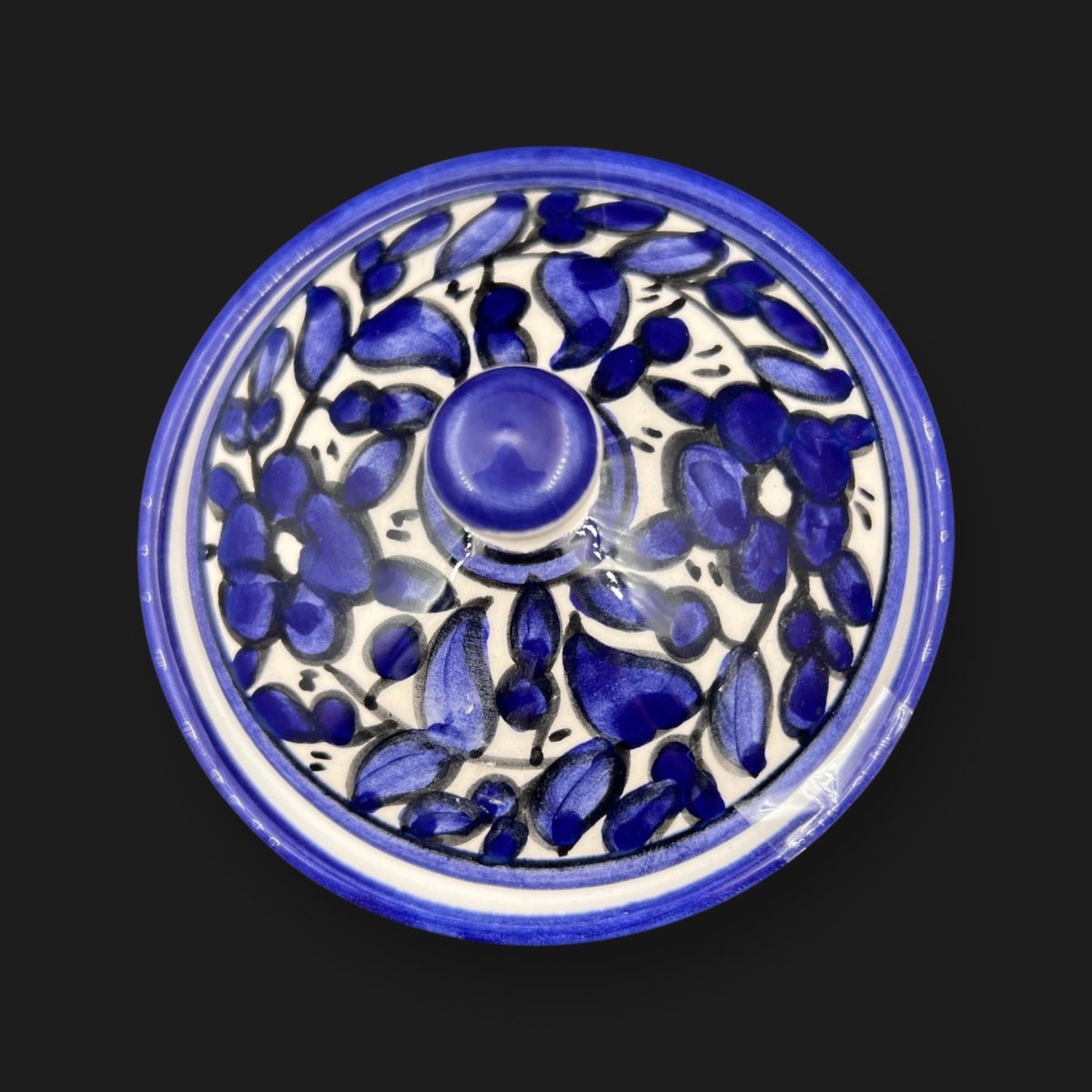 Handmade Palestinian Ceramic Floral Bowl Pottery Tureen
