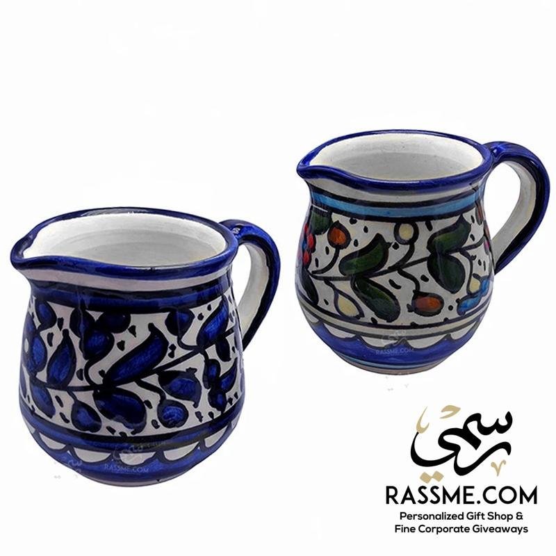 Handmade Palestinian Ceramic Milk Pourer Cream Pitcher Pottery