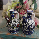 Handmade Palestinian Ceramics Olive Oil Bottle Zeit Zaitoun - قنينة زيت زيتون