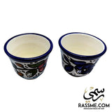 Handmade Palestinian Floral Arabian Coffee Cup Pottery