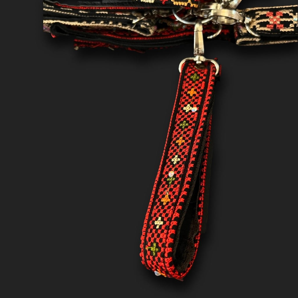 Handmade Tatreez Embroidery Keychain Red