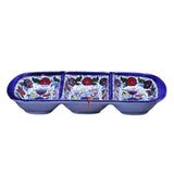 Hebron Blue Ceramic 3 SECTION PLATE