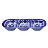 Hebron Blue Ceramic 3 SECTION PLATE