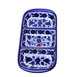 Hebron Blue Ceramic 3 SECTION PLATE