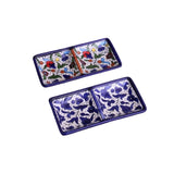 Hebron Ceramic Blue bowl SMALL 2 SECTION RECTANGLE PLATE